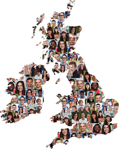 Map of UK created from images of people